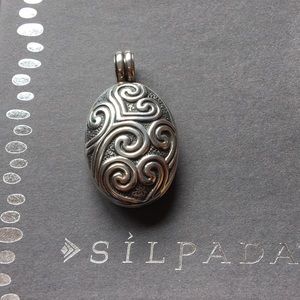 Silpada Scrolled Oxidized SS Locket Pendant